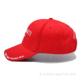 Cappellino da baseball rosso personalizzato ricamato